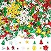 Aneco 150g/6000 Pieces Christmas Confetti Pentagram,Snowflake,Santa,Pine,Merry Christmas Alphabet,Sequin,Poinsettia Flowers,Gift,Bell,Angel,Snowman,Elk Table Confetti Bright Christmas Decoration Set¡­