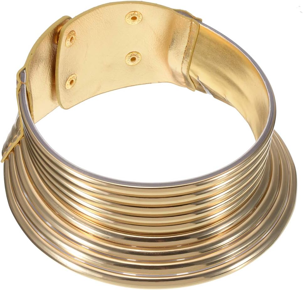 Gold/Silver Choker Collar Necklaces for Women, Stainless Steel Gold Statement Necklace Open Choker Bib Necklace African Jewelry Necklace