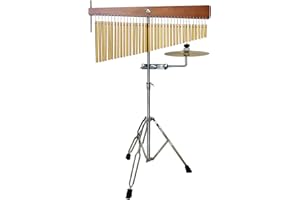 ENNBOM Adjustable Height Wind Chime Single-row Percussion Chime wtih Collapsible Tripod Stand Bar Chime for Class Yoga (36 Note Chime with Cymbals)
