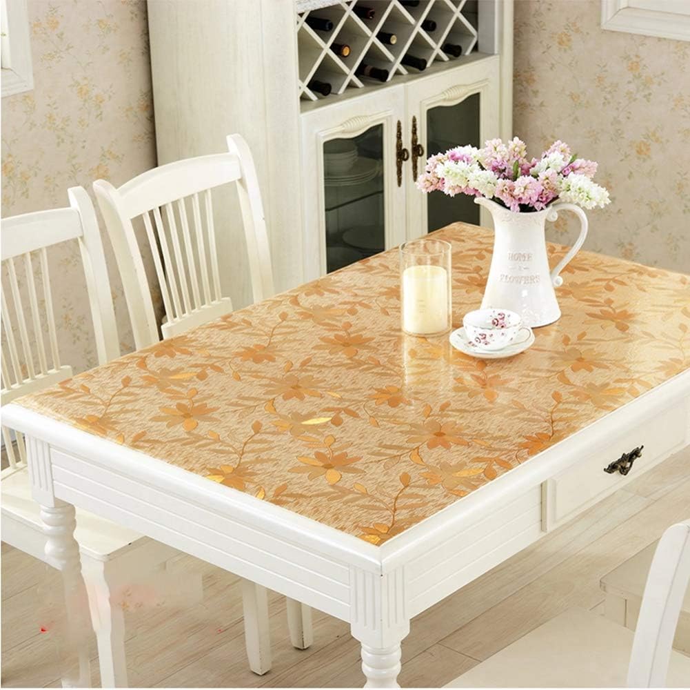 gfdasfsdgsd Pvc Tablecloth，waterproof, Oilproof And Anti-scalding Plastic Dining Desk Mats,soft Glass Tea Table Mats,1.5mm Thick Table Protector For Dining Room-d 90x150cm(35x59inch)