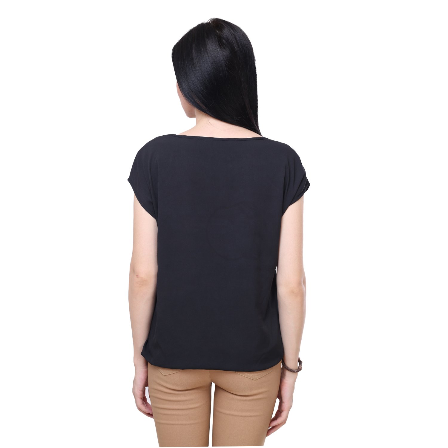 deewa women's printed top (black)