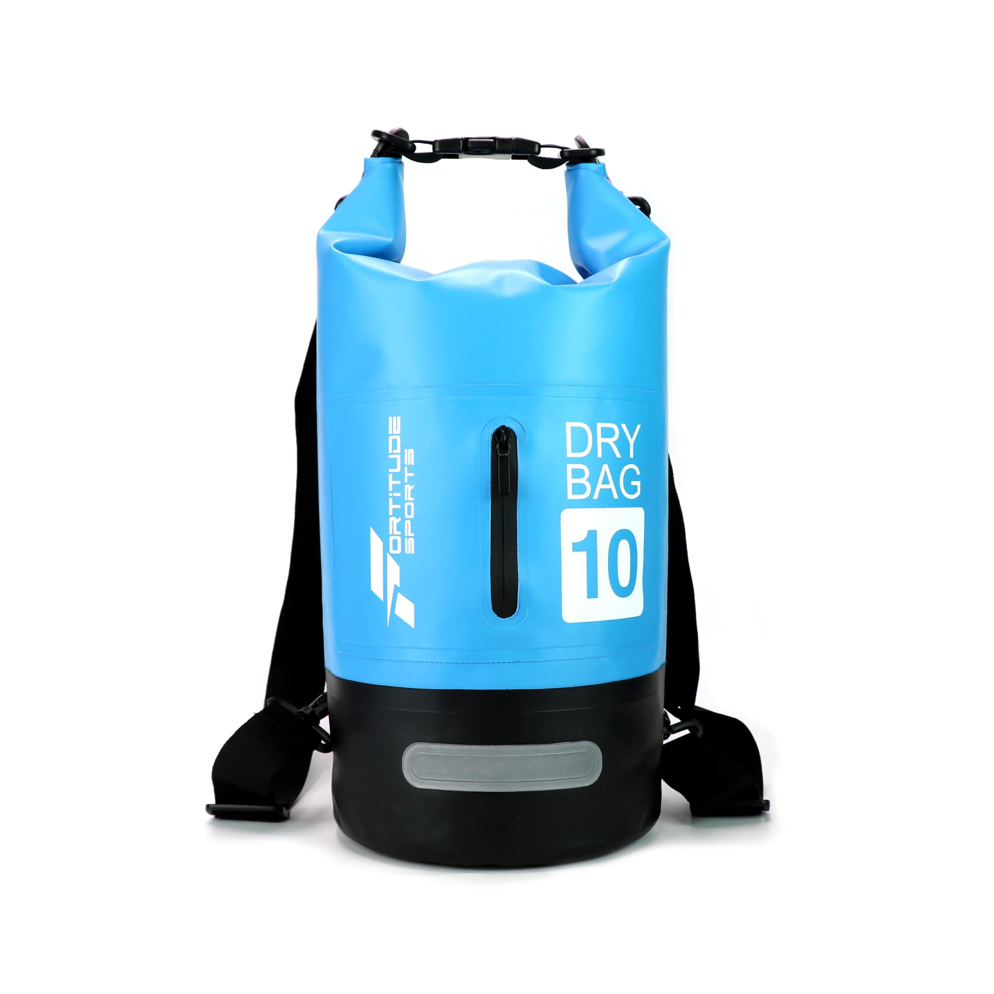Fortitude Sports Waterproof Dry Bag 5L / 10L / 20L Waterproof Backpack Stuff Sack Wet Bags for Swimming, Paddleboarding, Travel, Kayaking, Fishing, Beach (Light Blue, 10L)