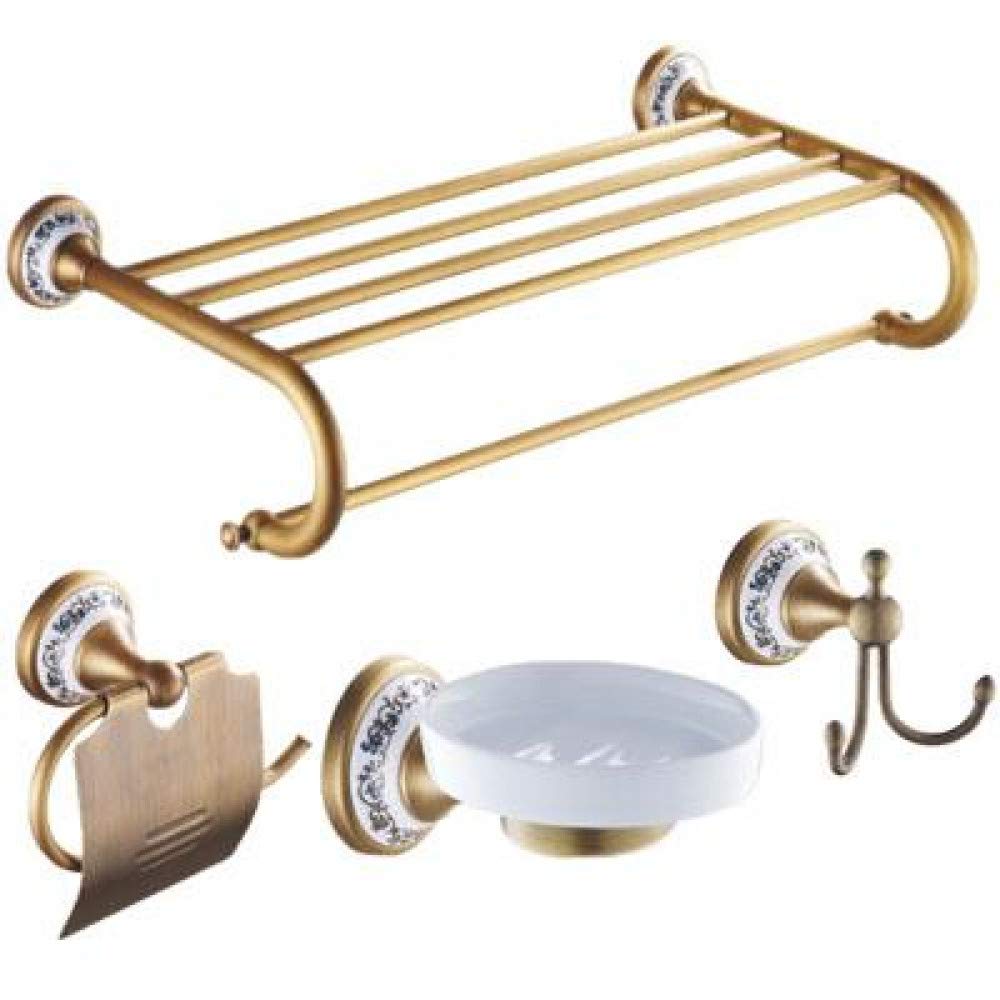 Set Da 3 Accessori Bagno In Ottone Lucido Kingston Brass – Portasciugamani, Anello E Porta Carta Igienica - copertina