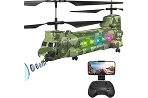 OBEST LM19-D Chinook RC Helicopter,Remote Control Military Helicopter with Camera,Twin-propeller with Altitude Hold,One Key take Off/Landing,Army RC Toys and Military Fans