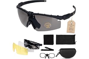 FOCUHUNTER Tactical Glasses, Shooting Safety Glasses, Anti Fog UV400 Protection Sunglasses with 3 Interchangeable Lens