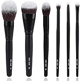 Premium Synthetic Makeup Brushes 6Pcs Makeup Brush Set for Powder Foundation Contour Blush Hightlight Eyeshadow Blending & Concealer, Cruelty-Free