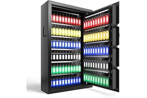 XDeer 122-Keys Key Lock Box Wall Mount with Advanced Anti-Theft Deposit Key Slot & LED Light, Key Cabinet with Combo and Key Lock, Key Safe for Hotels & Office & Companies & Car Dealerships