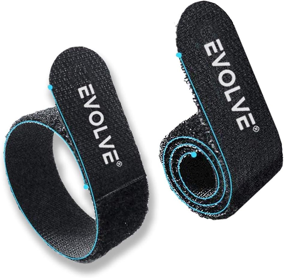 Evolve Brand - Cable Ties Reusable Fastening Wire Organizer Strap/Cord/Tie Wrap. Nylon Adjustable Cable Management. Rope Holder. 20 Cm Length - 15 Pcs Bundle