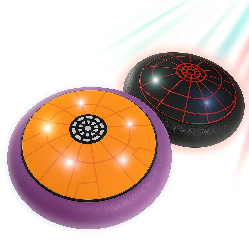 Photo 1 of Original Hover Soccer Ball Set – Creative Net Pattern Design, LED Indoor Floating Football Toy with Orange/Purple & Black/Red Styles, Safe Foam Bumper, Fun Sports Gift for Kids Ages 4–8