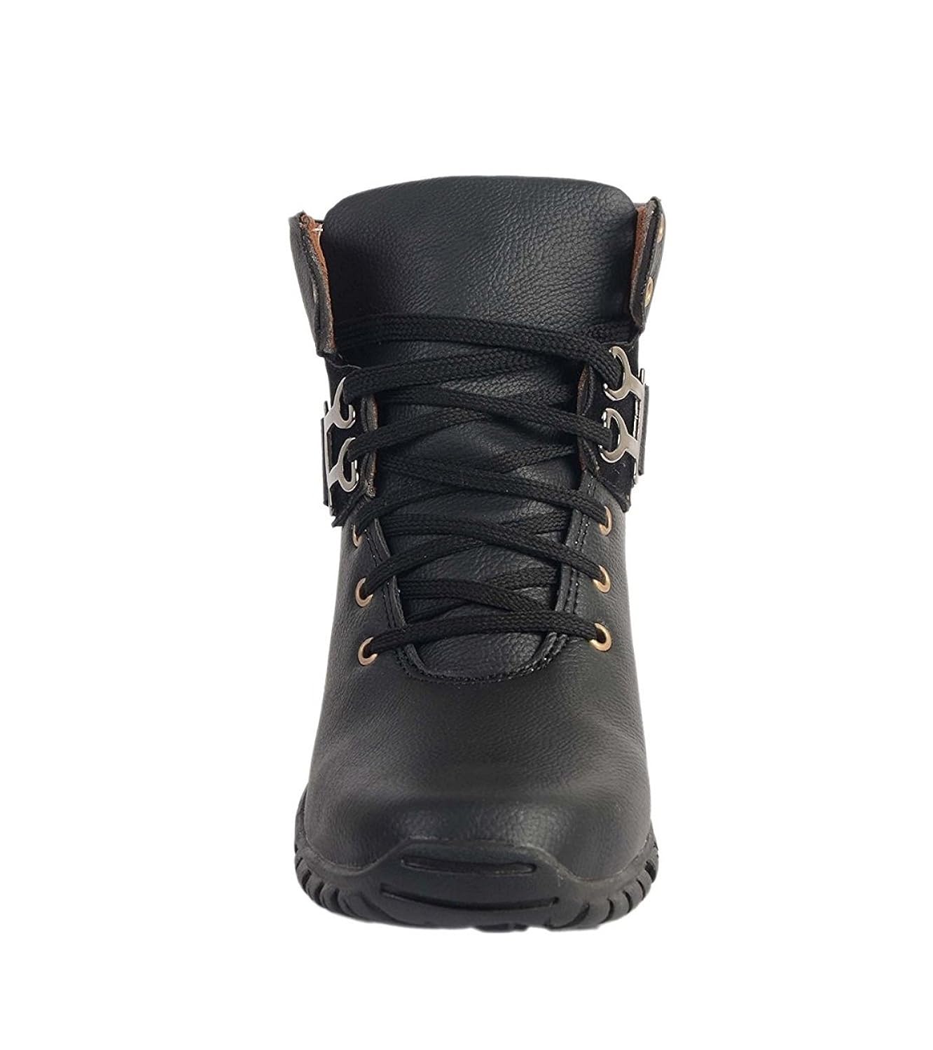 axonza men's black synthetic leather shoes