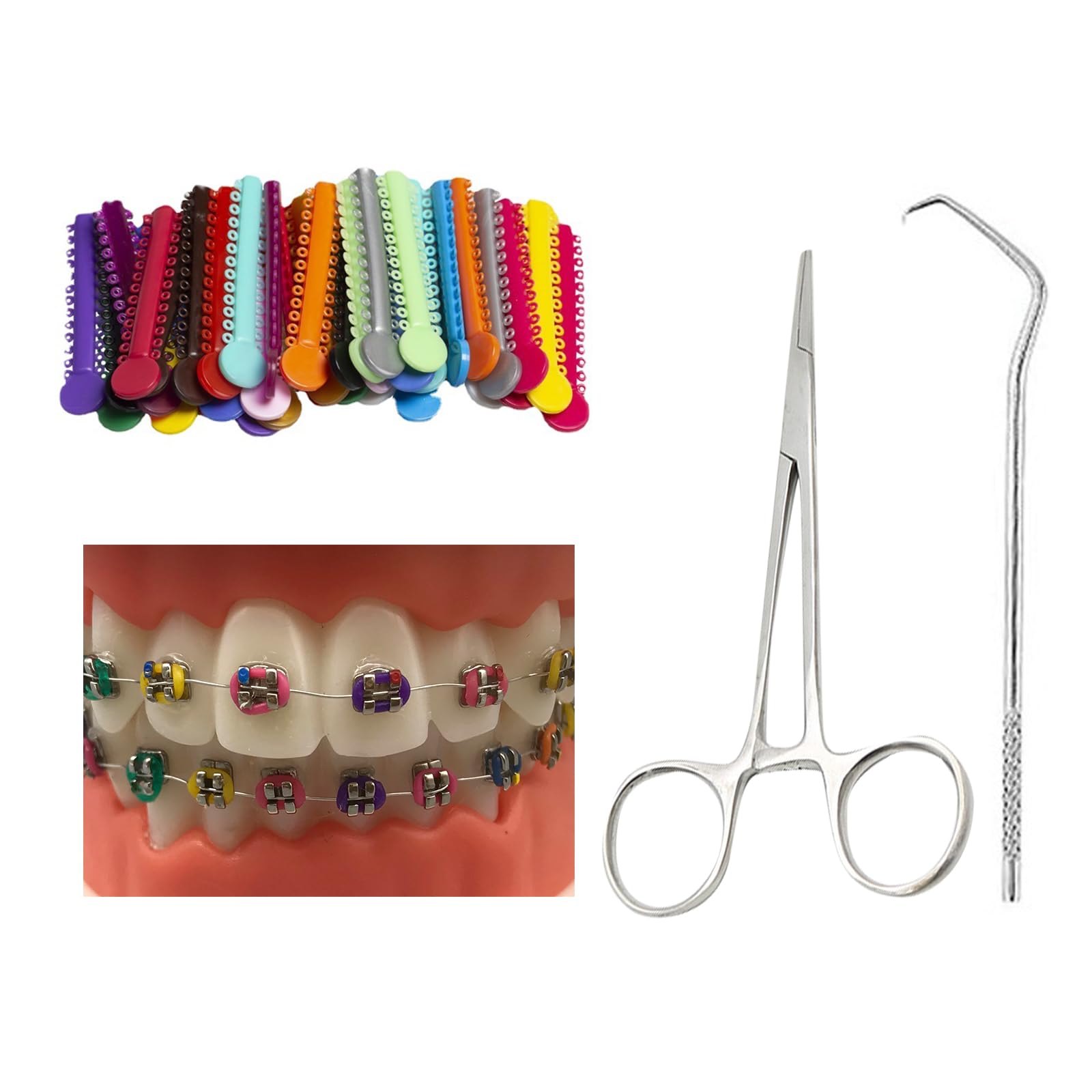 Photo 1 of YAFIYGI Ligas para Brackets Ortodoncia Orthodontic Braces Color Changing Kit Dental Ligature Ties for Brackets Change Braces Color Easily DIY Braces Color Kit 1040pcs