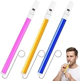 Slide Whistle for Adults, Musical Instrument with Adjustable Pitch Control, Portable Slide Whistle for Music Education and Family Entertainment, Set of Three Slide Whistles in Blue Yellow and Pink