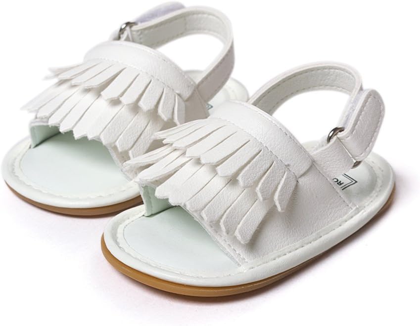 Kfnire Toddler Baby Boys Girls Flower Crib Shoes Soft Sole Flat Sandals