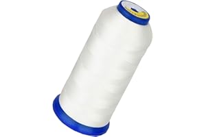 PESTOR Heavy Duty Thread 1800 Yards Size T70#69 210D/3 All Purpose High Strength Polyester Sewing Thread for Weaves, Upholstery, Jeans and Weaving Hair, Drapery, Beading, Purses, Leather (White)