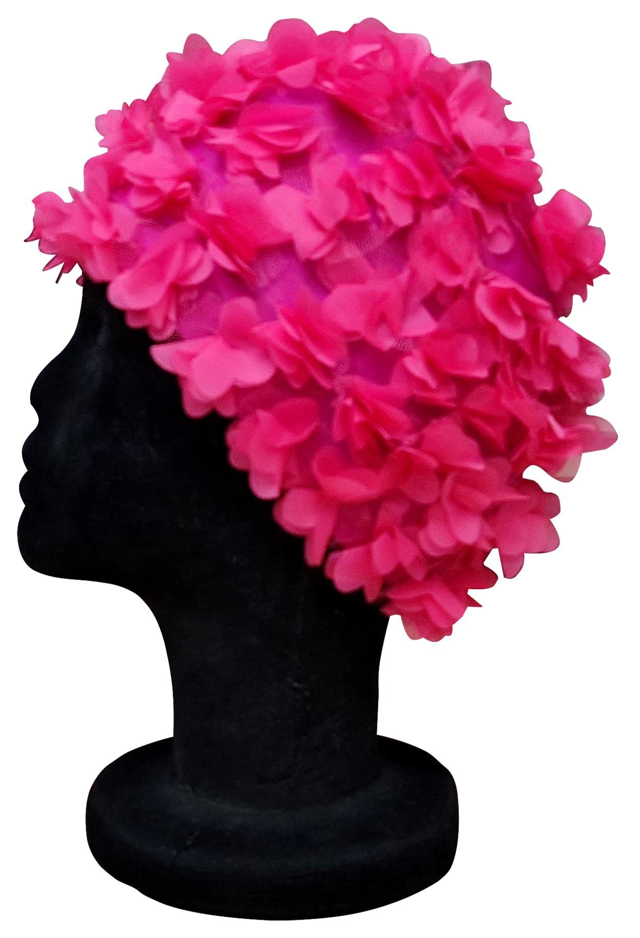 Blue Reef Virgo Floral Ladies Classic Retro 3D Flower Petal Plain One Colour Pretty Stylish Vintage Swimming Hat Swim Cap One Size Adults (Cerise)