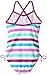 Kanu Surf Big Girls' Sassy One Piece Swimsuit, Purple/Blue, 8