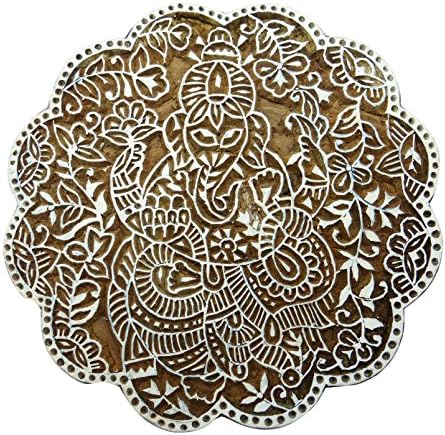Wooden Textile Stamp Floral Pattern Stamp Block Hand Carved Printing Block Print