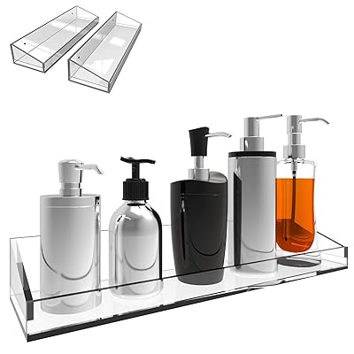Acrylic Bathroom Shelves - Set of 2 for Storage and Organization