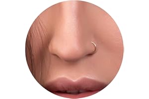 Gold Fake Nose Ring Jewelry - 14k Gold Filled Clip-On Nose Rings- 20 Gauge Faux Nose Piercing hoop- Handcrafted Jewelry for G
