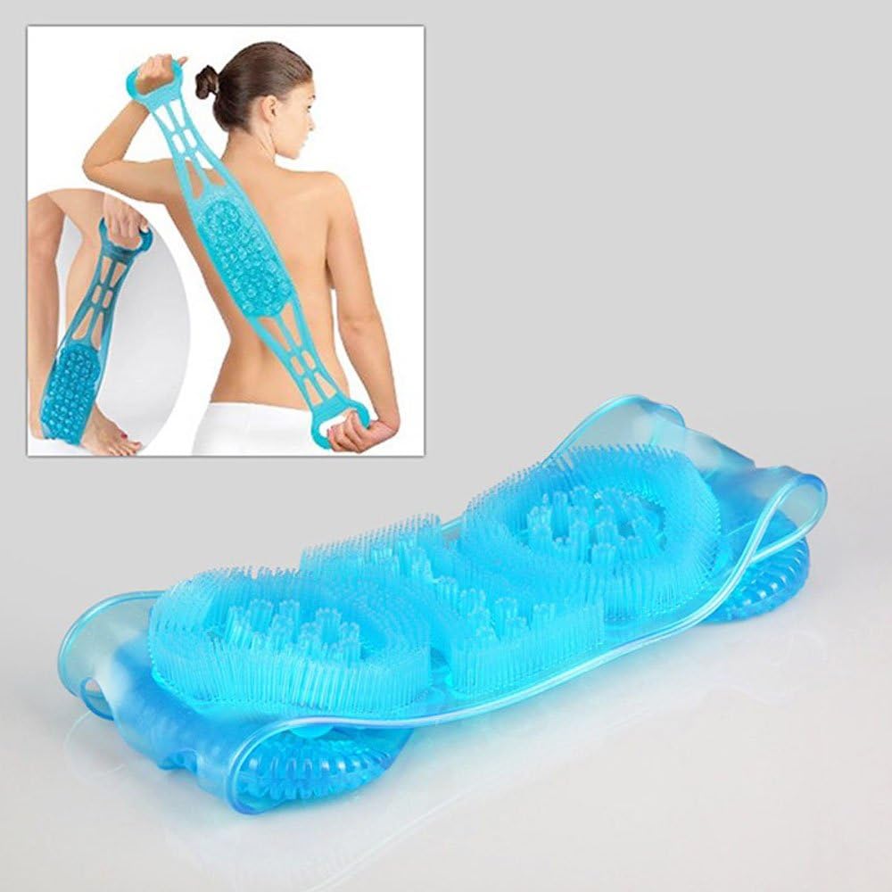 EVANA Dual Sided Back Silica Gel Body Massage Scrubber Brush