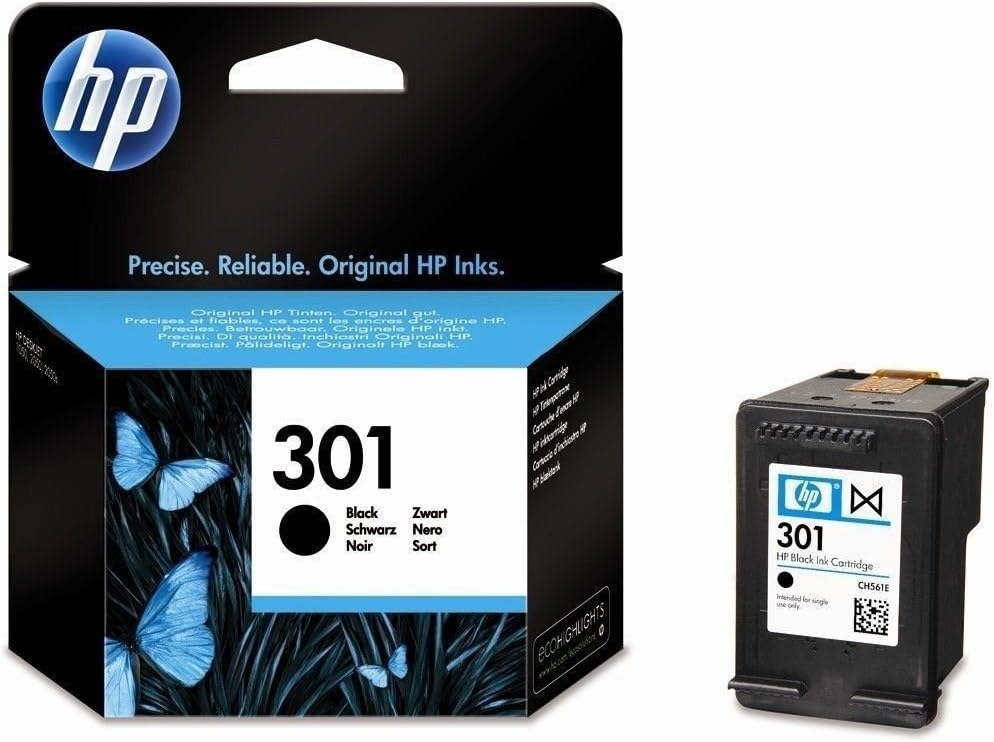 HP 301 Black Original Ink Cartridge Pages Yield 190 (P/N CH561EE)