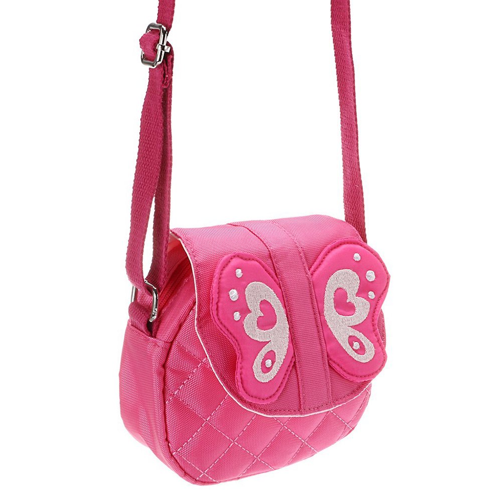 Kids shoulder Bag Crossbody Purse Butterfly Mini Cartoon Animal Preschool Messenger Handbag for Children Toddler baby Girls (Butterfly Pink)