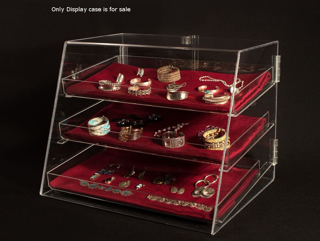 3 Tier Acrylic Jewelry Display Case 21W x 17D