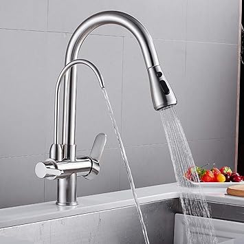 LIANYANG Wasserhahn Küchenbatterie Bleifrei Ausziehbare Spüle 3-in-1