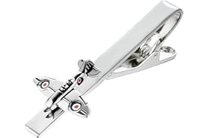 RunootPR Fun Tie Clips for Men Unique Silver Black Gold Cute Poker Pearl Rose Airplane Tie Bar Clip Party Wedding Holiday Novelty Jewelry with Box