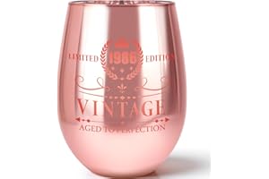 40th Birthday Gifts for Women - Vintage 1986 40th Wine Glass - 40th Birthday Decorations for Women - Funny 40 Year Old Bday G