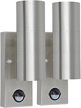 Led Wand Leuchte Fassaden Up Down Strahler Edelstahl Bewegungsmelder Aussen Lampe