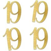 Gold Glitter 19 Cut-Out Numbers, 19th Birthday Party Anniversary Decorations DIY Essentials