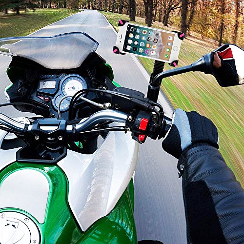 Efanr Universal Motorcyle / Scooter / Electric Car / Tricycle Rearview Mirror Mount Stand Holder, Adjustable 360 Degrees Rotate, Compatible With 4 to 7.5 Inches of Mobile Cell Phone (Black)