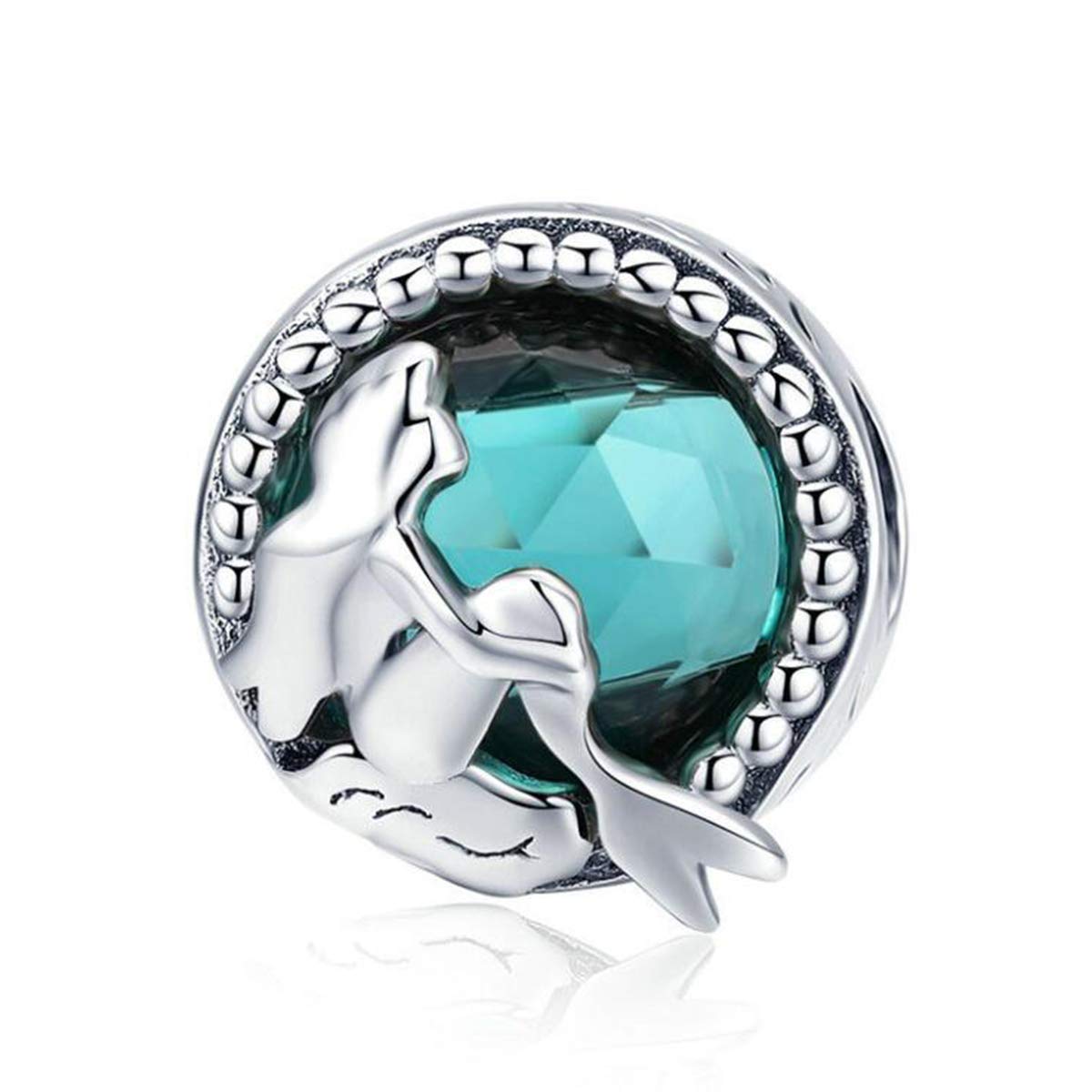 Seashell Charms and Tropical Starfish Charms 925 Sterling Silver Dangle Bead Ocean Charm Necklace for Christmas Mothers Day (Blue Star Charm)