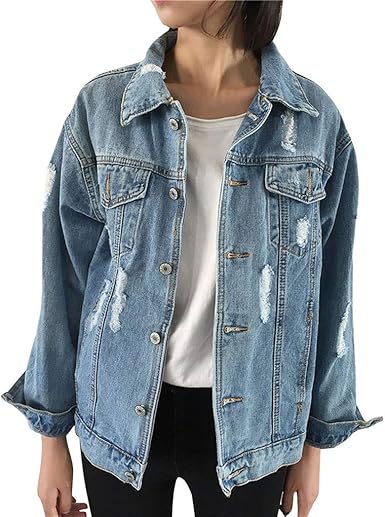 womens jean jacket no collar