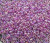 Miyuki Round Seed Beads Size 11/0 8.5g Raspberry Lnd Crystal