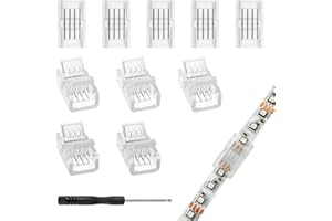 RGBZONE 10Pcs 8mm 4 Pin LED Strip Connector, Strip to Strip RGB Connector for 8mm Wide Waterproof and Non-Waterproof SMD 5050
