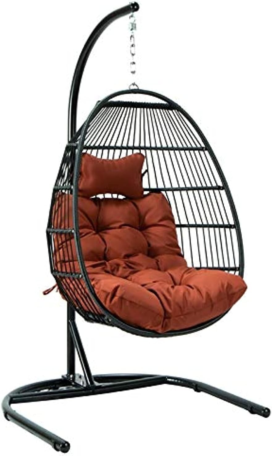 wicker hanging egg chair on Amazon Com Leisuremod Wicker Folding Hanging Egg Swing Chair Garden Outdoor