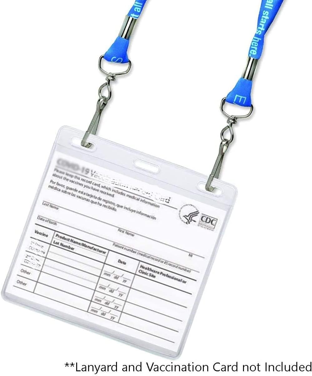 5PCS CDC Badge Holders 4 X 3 Inches Record Cards Protector Holder Clear Vinyl Plastic Sleeve with Waterproof Type Resealable Zip (5) : Office Products