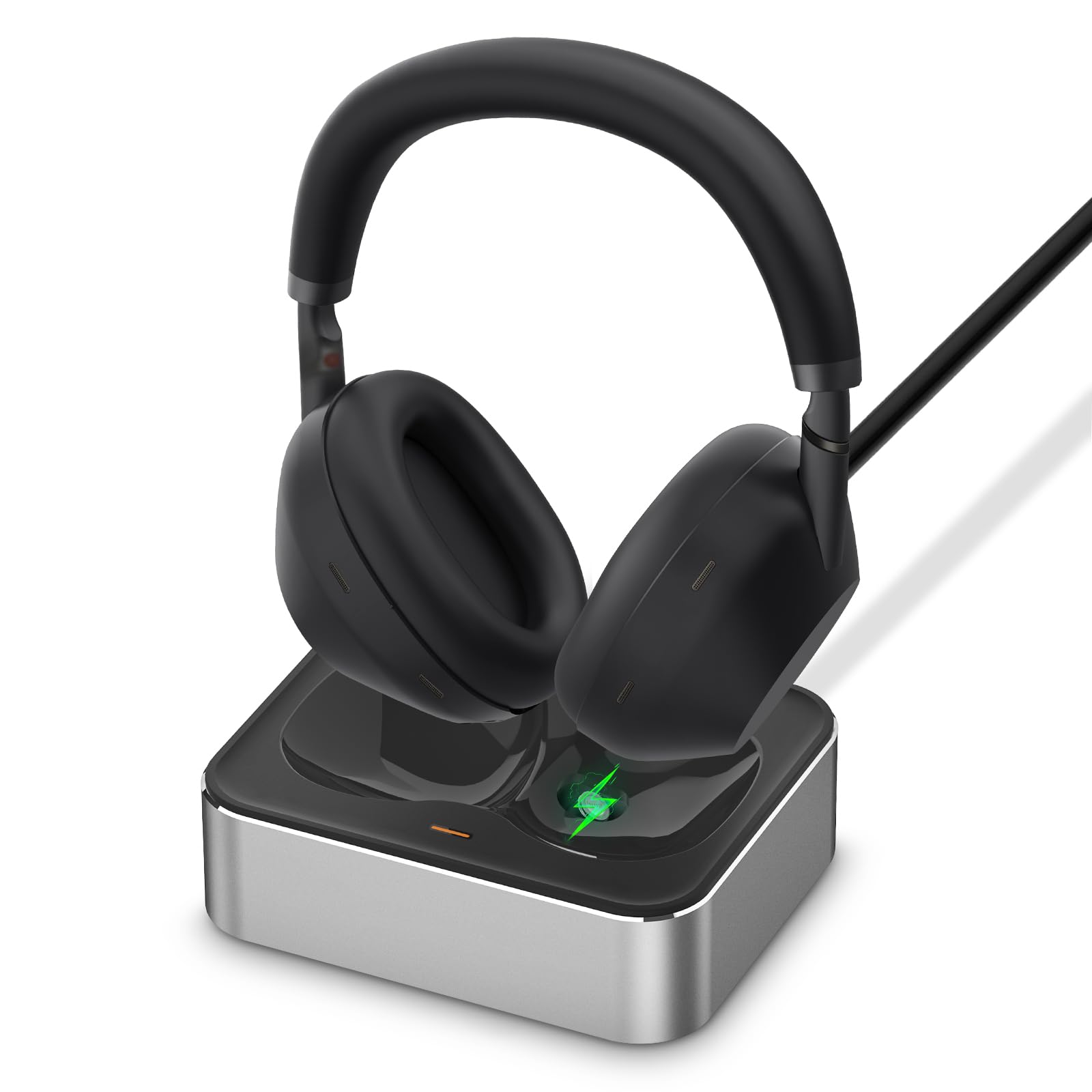 Photo 1 of Headphone Charging Station for Sony & Beats - Magnetic Headset Charger Stand for Studio Pro, WH-1000XM5 & WH-1000XM6 (XM5 & XM6) with USB-C Connectors (Silver)