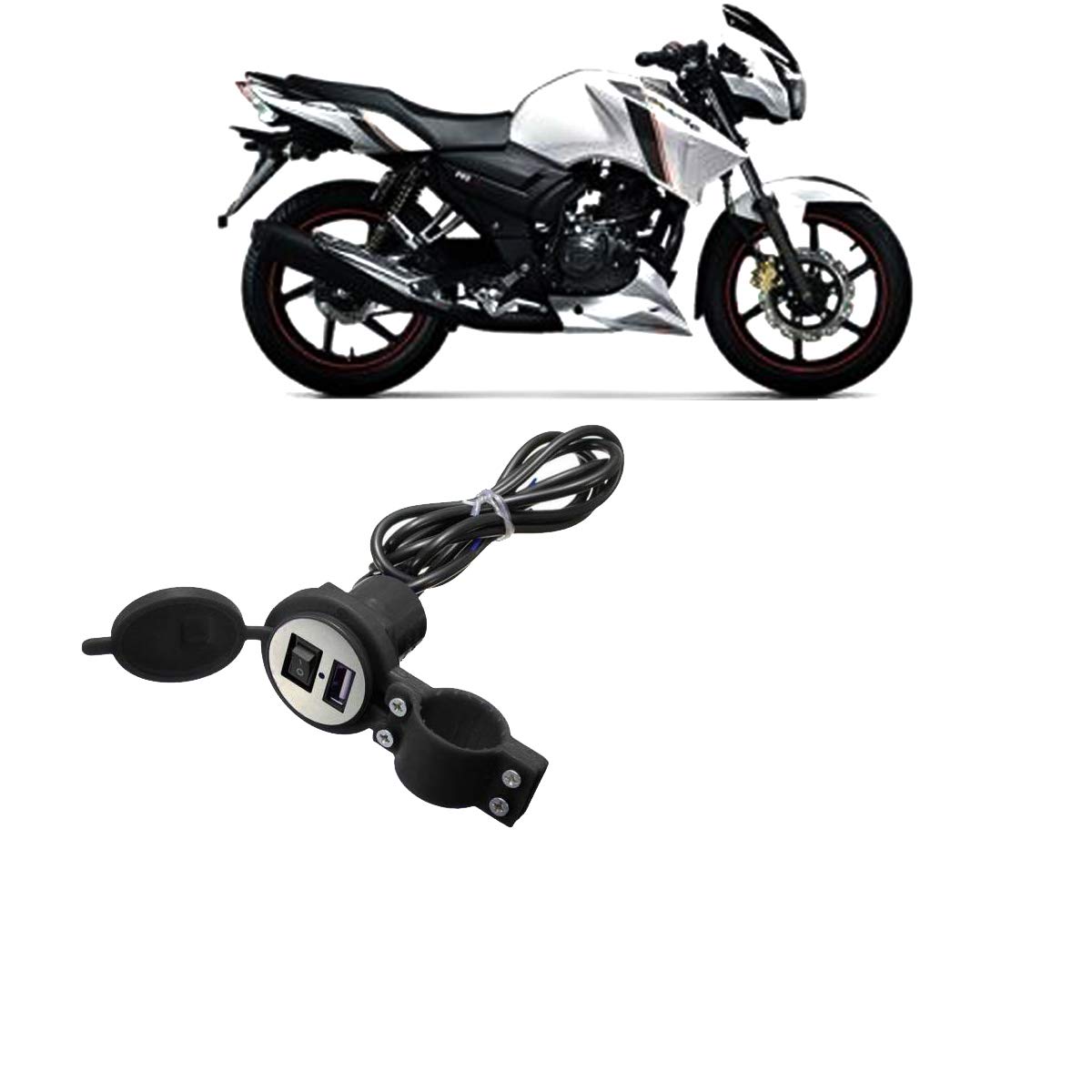 Kandid Black Waterproof Bike Usb Mobile Battery Charger For Tvs Apache Rtr 160 4v Buy Online In Bulgaria At Bulgaria Desertcart Com Productid