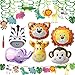 Supla VBS Safari Jungle Animals Hanging Decorations Green Safari Party Forest Animal Theme Supplies for Baby Shower Kids 1st Birthday Nursery School Classroom Bedroom Bathroom Table Ceiling Decor