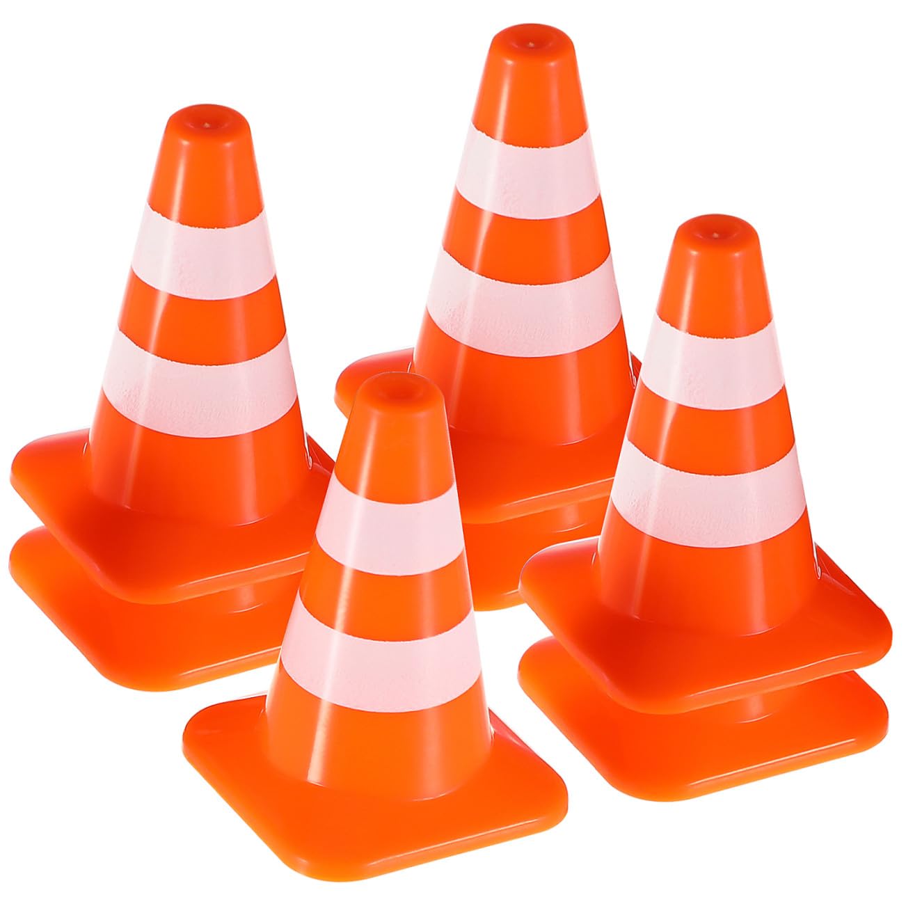 SUPVOX 7pcs Mini Traffic Cones Toy Set, 1. 4 Inch Small Road Signs for Kids - Educational Construction, Sports Training & Imaginative Play, Includes Parking Signs
