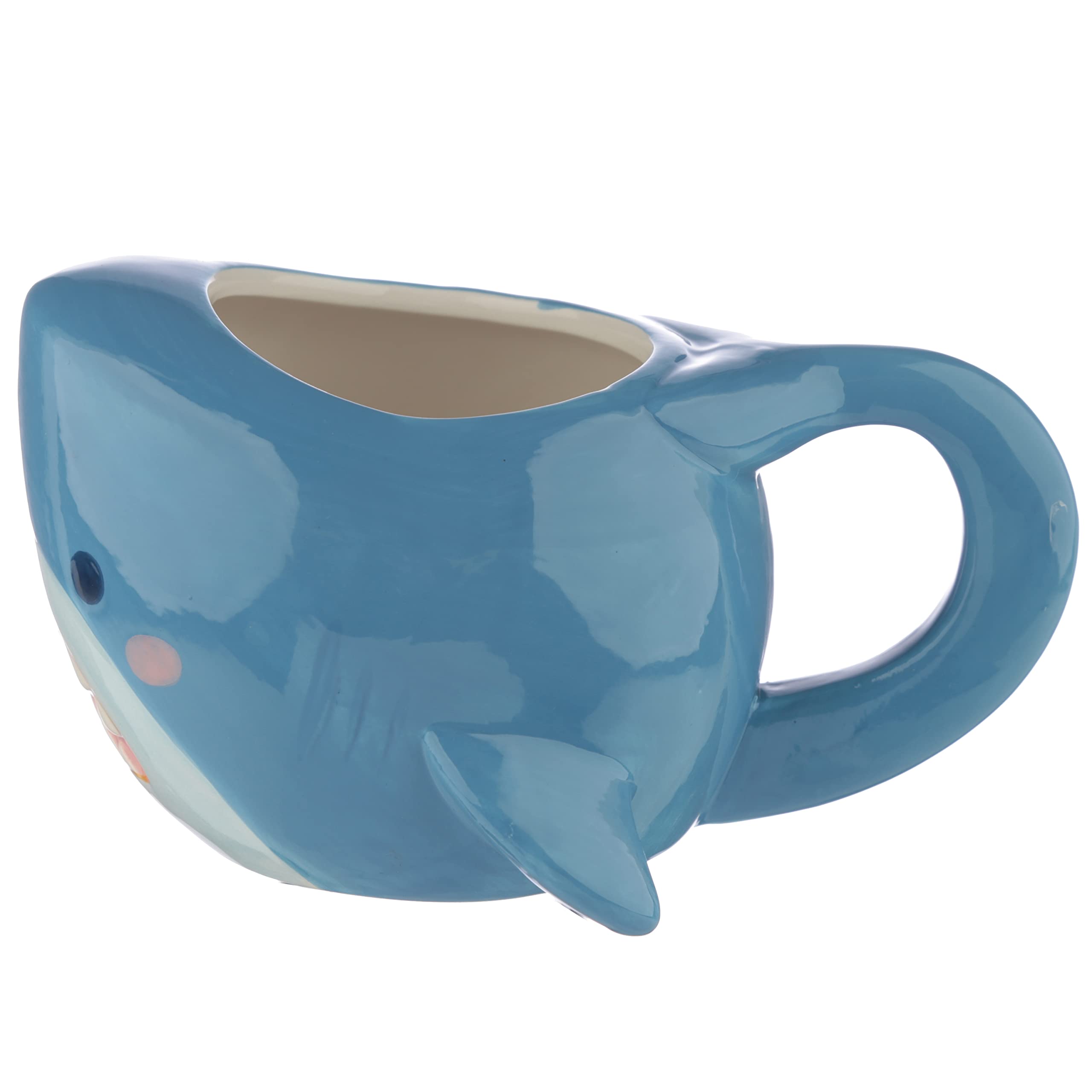 Puckator Shark Cafe Shark Head Ceramic Shaped Tea Coffee Mug - Funny Home Accessories - Cute Gifts for Girlfriend - Large Mugs for Men Women Hot Drinks - Cute Cups Presents Secret Santa Gift Cup Set