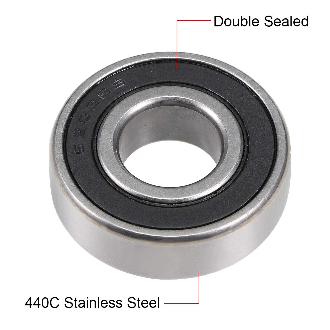 Radial Ball Bearings uxcell® S62002RS Stainless Steel Ball Bearing