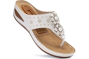 Ecetana Womens Sandals Platform Wedge: Comfortable Dressy Casual Summer Beach Shoes Slides Walking Flip Flops for Women