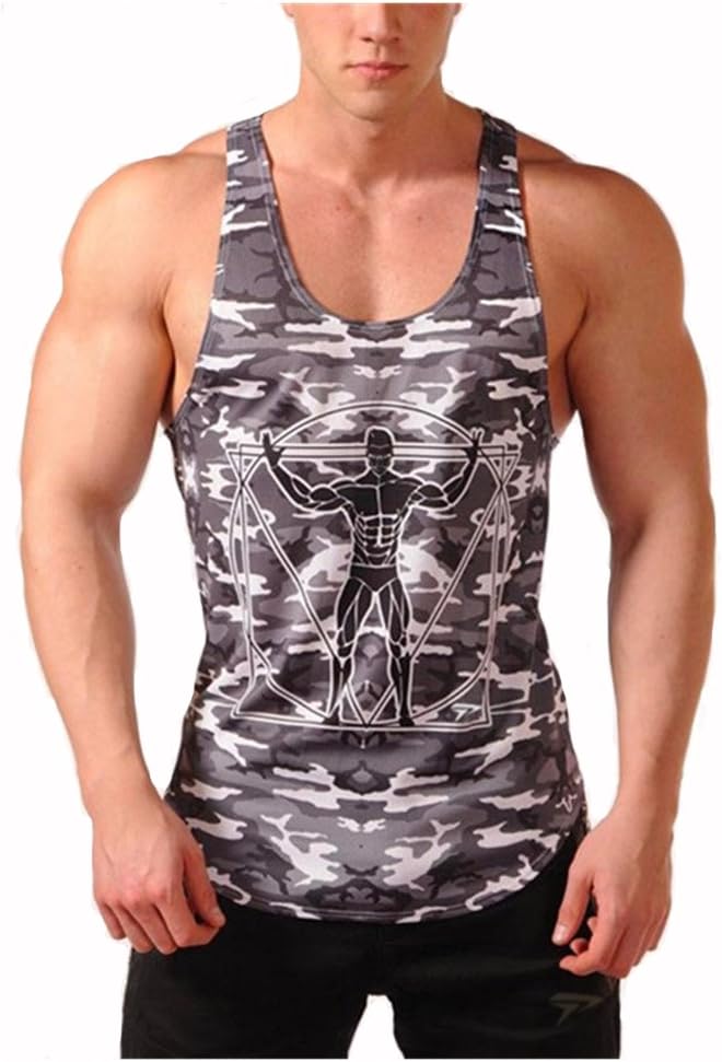 DOTBUY Homme Débardeur T-Shirt Sans Manches Stretch Shirt Tank Top Muscle Bodybuilding Blouse Maillot De Corps Sport Fitness Jogging (M,Blanc