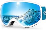 Findway Kids Ski Goggles Sapphire Blue UV 100% Anti-Fog OTG 3-12