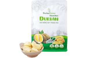 DARLACFARMS DARLAC FARMS Freeze Dried Durian Bites 60g 2.12 Oz (0.7 Oz x 3 Counts), Premium Organic Crispy Crunchy Natural Healthy Fruit Snacks for Kids & All Ages, No Sugar Added