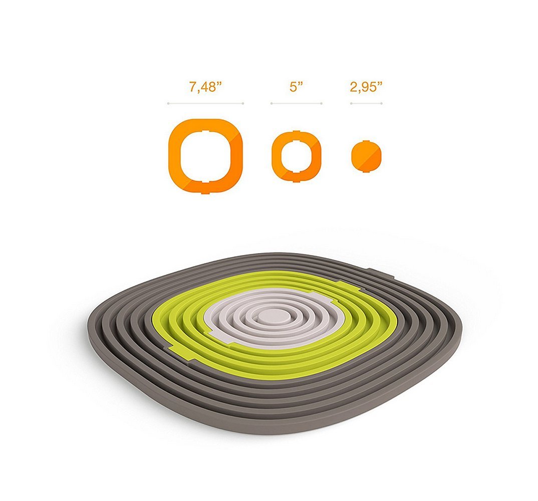 HeTeLe Multicolor Silicone Drink Coasters Set of 3 High Temperature Resistance Non Slip Silicone Hot Pads Mats Prevents Furniture and Tabletop Damages, Absorbs Spills and Condensation